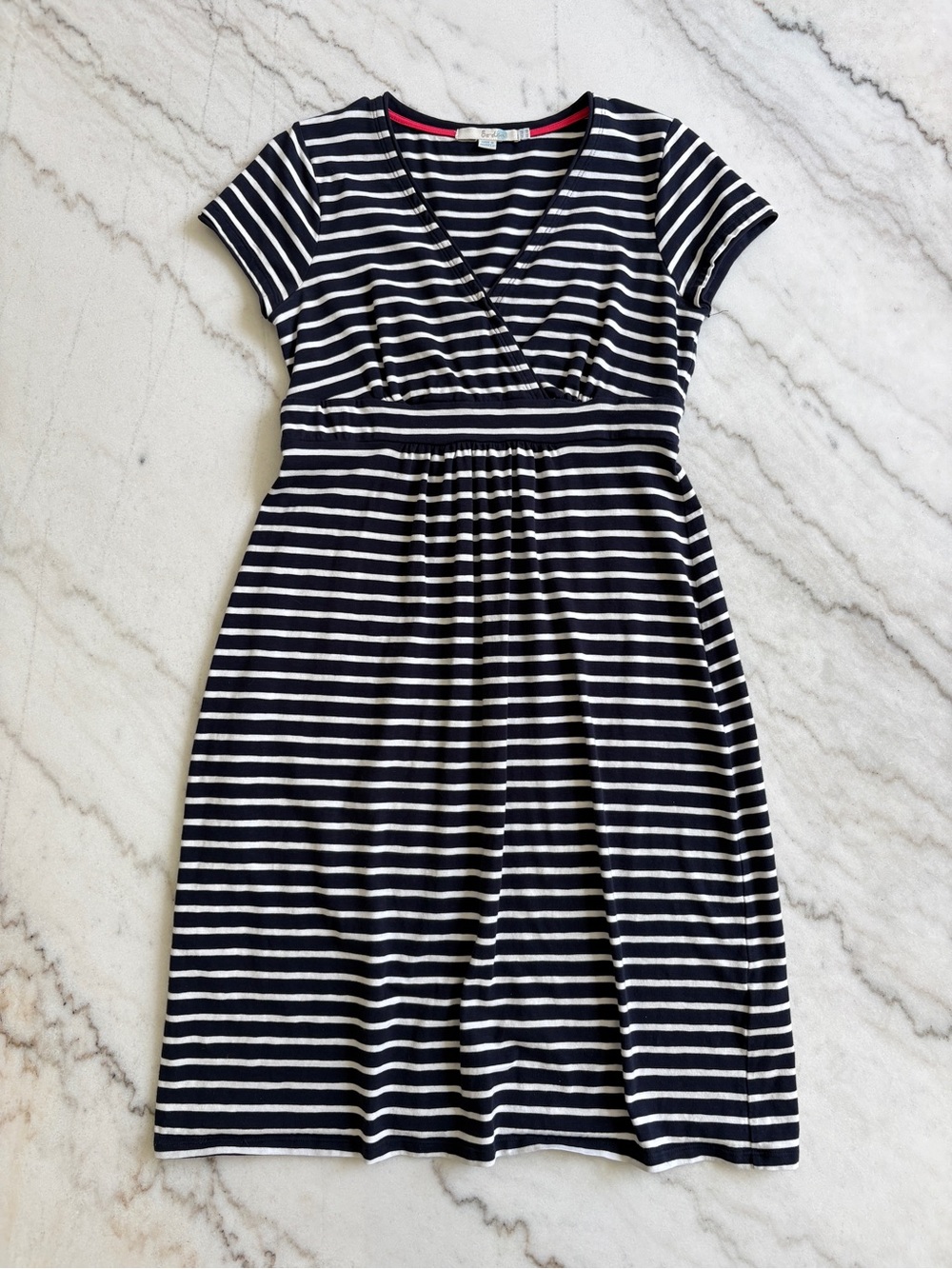 Boden Navy and White Striped Dress - 6